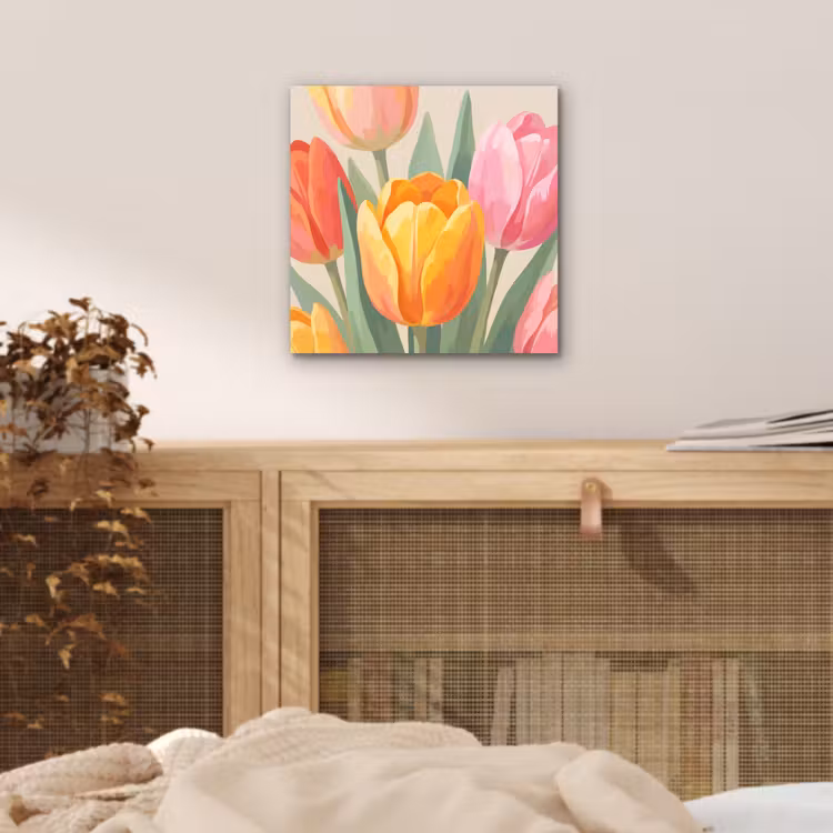 Aluminium schilderij - Tulpen - Abstract - Kleurrijk — 4