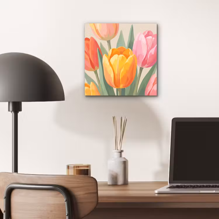 Aluminium schilderij - Tulpen - Abstract - Kleurrijk — 6