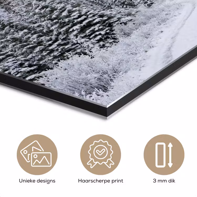 Aluminium schilderij - Weg - Bergen - Sneeuw - Naaldbos - Avontuurlijk — 7