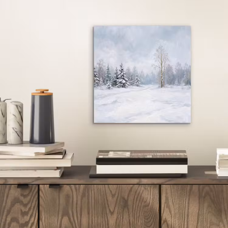 Aluminium schilderij - Bospad - Dennen - Sneeuw - Winter - Rustgevend — 2