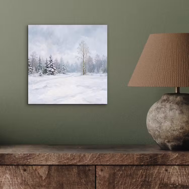 Aluminium schilderij - Bospad - Dennen - Sneeuw - Winter - Rustgevend — 3