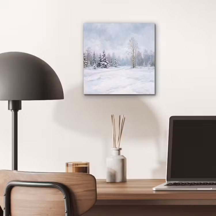Aluminium schilderij - Bospad - Dennen - Sneeuw - Winter - Rustgevend — 6