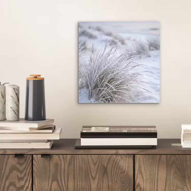 Aluminium schilderij - Duinen - Sneeuw - Strand - Winter - Serene — 2