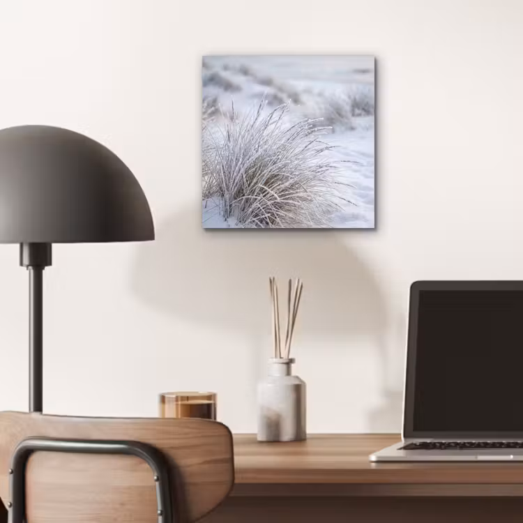 Aluminium schilderij - Duinen - Sneeuw - Strand - Winter - Serene — 6