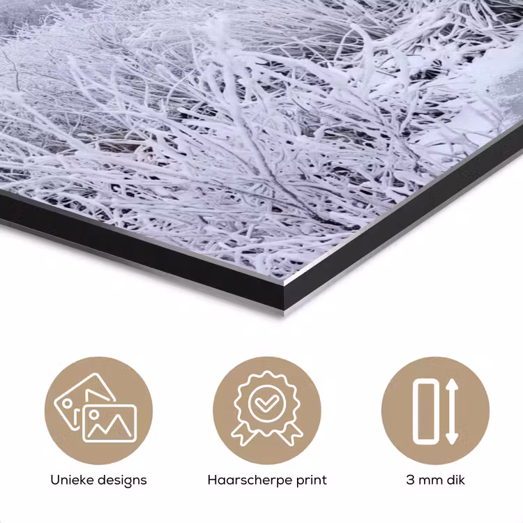 Aluminium schilderij - Rivier - Sneeuw - Bos - Winter - Schilderachtig — 7