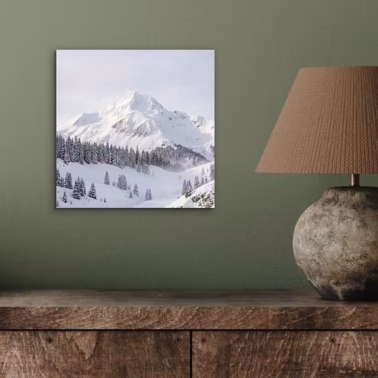 Aluminium schilderij - Berg - Sneeuw - Winter - Natuur - Wit — 3