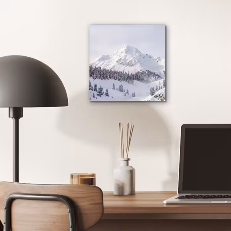 Aluminium schilderij - Berg - Sneeuw - Winter - Natuur - Wit — 6