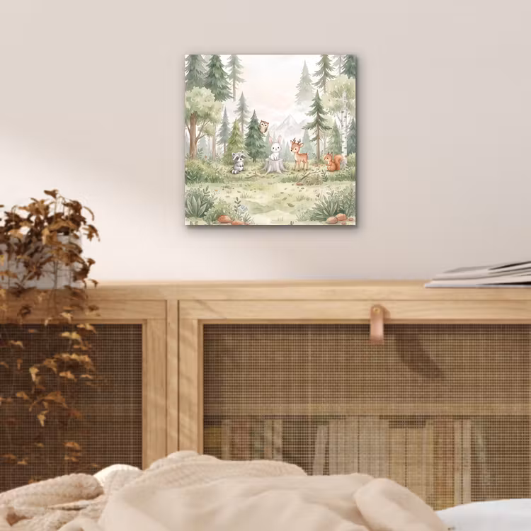 Aluminium schilderij - Bos - Dieren - Groen — 4