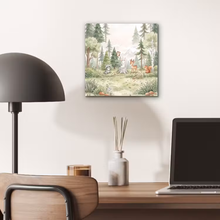 Aluminium schilderij - Bos - Dieren - Groen — 6