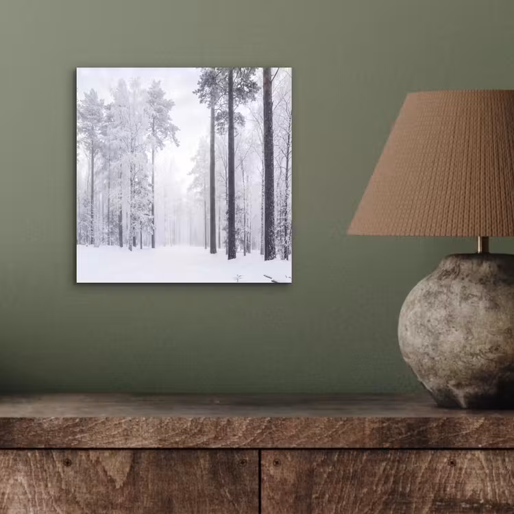 Aluminium schilderij - Bos - Sneeuw - Pad - Winter - Stilte — 3