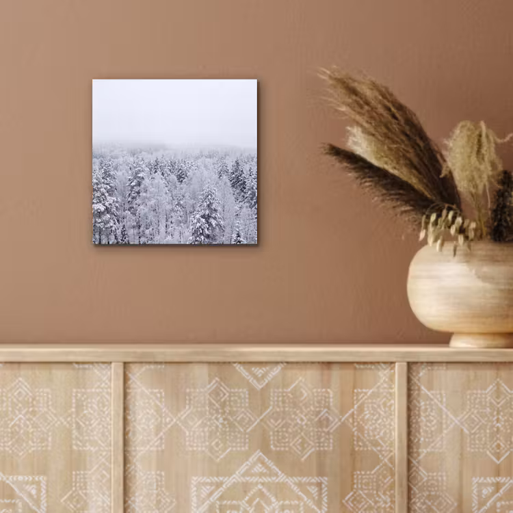 Aluminium schilderij - Bos - Sneeuw - Winter - Natuur - Wit — 5