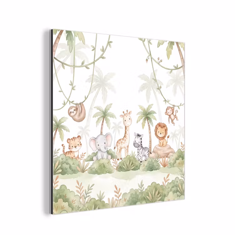Aluminium schilderij - Dieren - Jungle - Pastel — 1