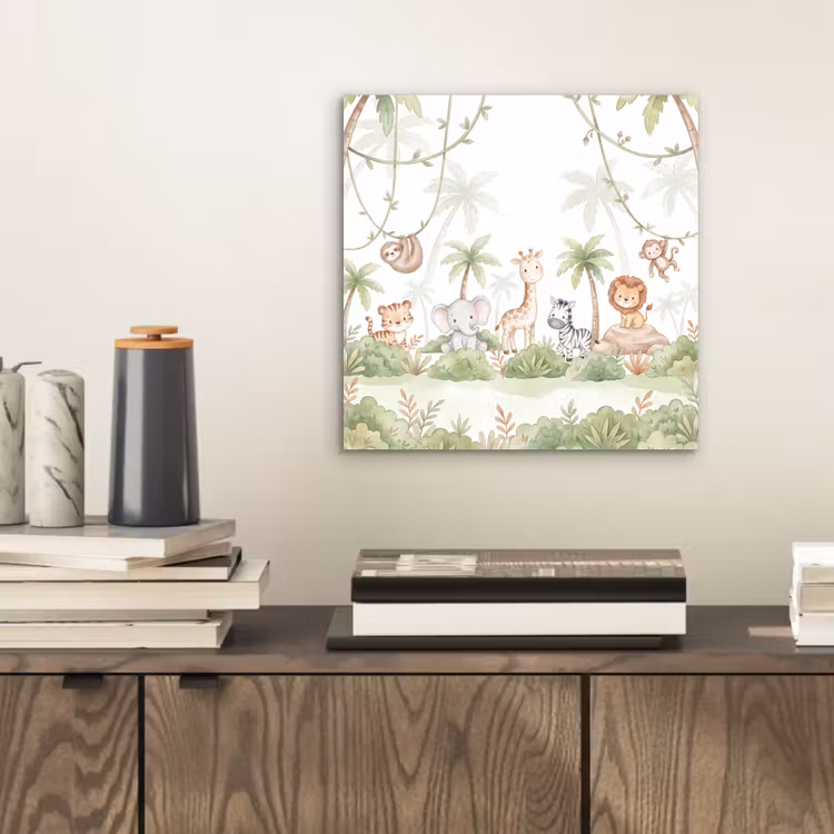 Aluminium schilderij - Dieren - Jungle - Pastel — 2