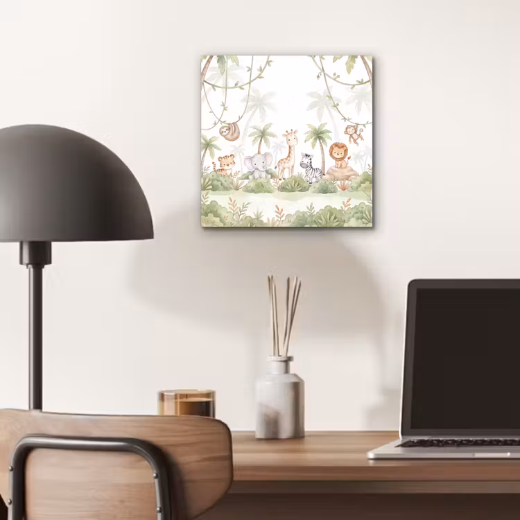 Aluminium schilderij - Dieren - Jungle - Pastel — 6