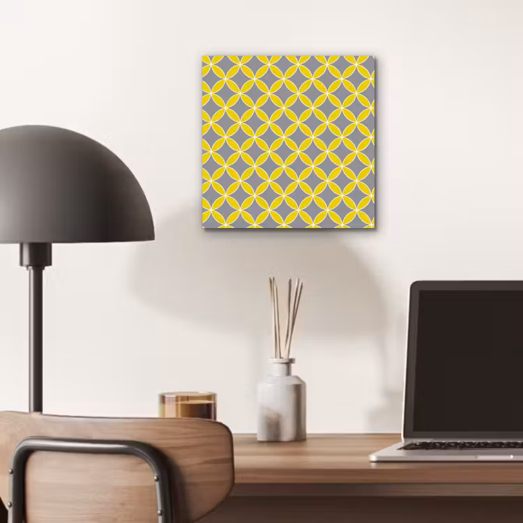 Aluminium schilderij - Geometrisch - Cirkels - Modern - Grijs - Geel — 6