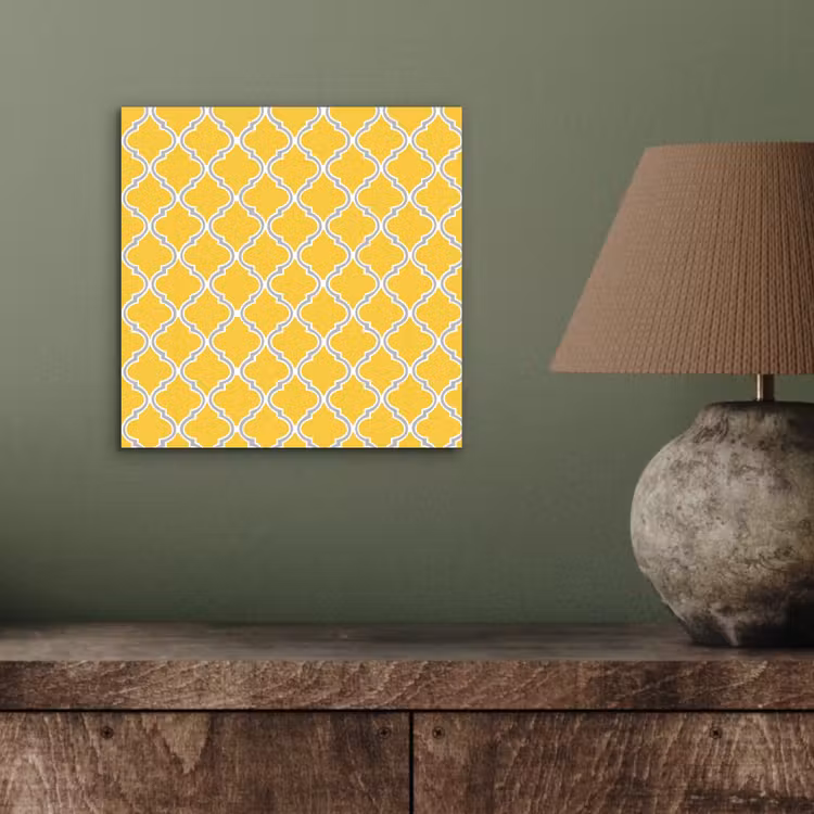 Aluminium schilderij - Lantaarn - Arabesk - Elegant - Geel — 3