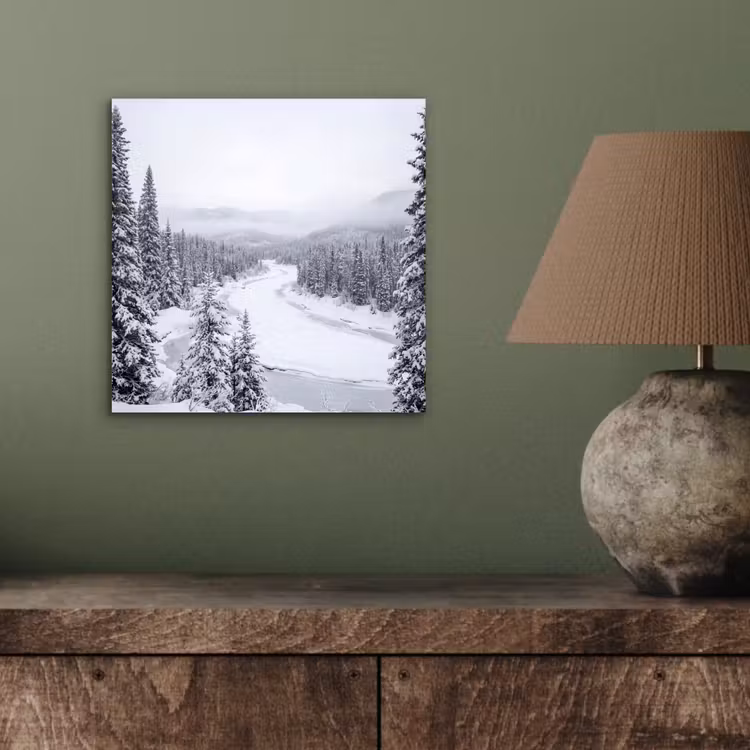 Aluminium schilderij - Rivier - Bevroren - Landschap - Winter — 3