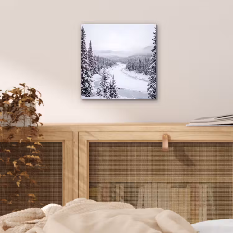 Aluminium schilderij - Rivier - Bevroren - Landschap - Winter — 4
