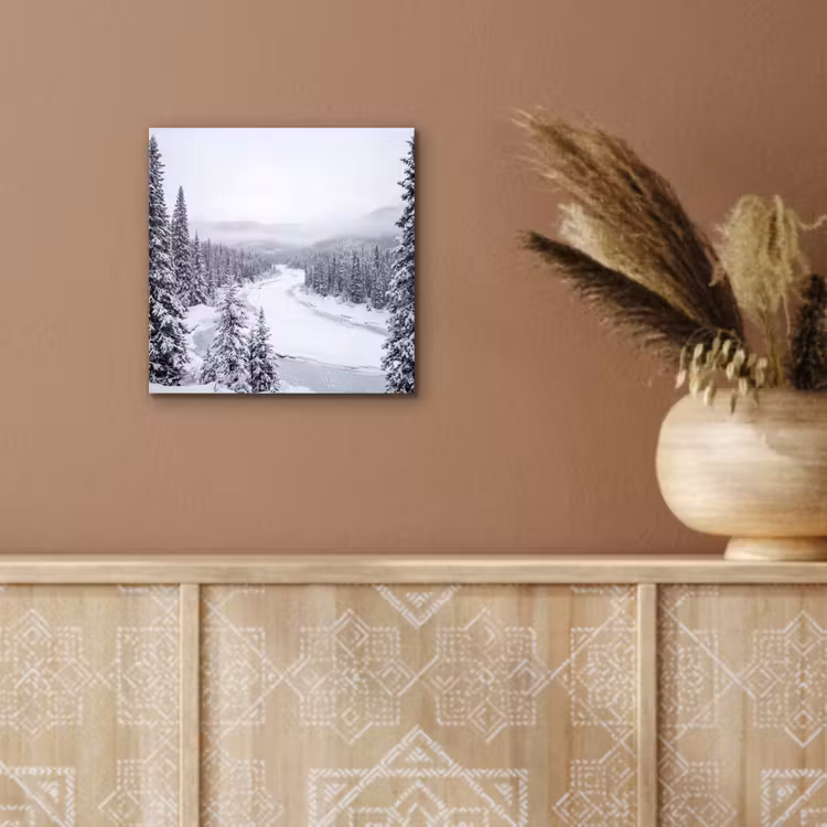 Aluminium schilderij - Rivier - Bevroren - Landschap - Winter — 5