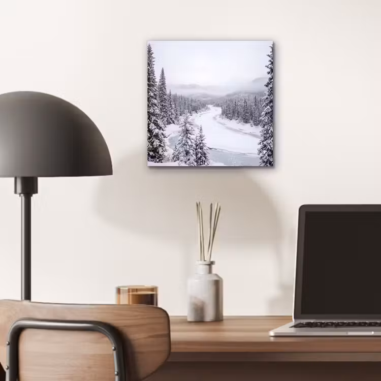 Aluminium schilderij - Rivier - Bevroren - Landschap - Winter — 6