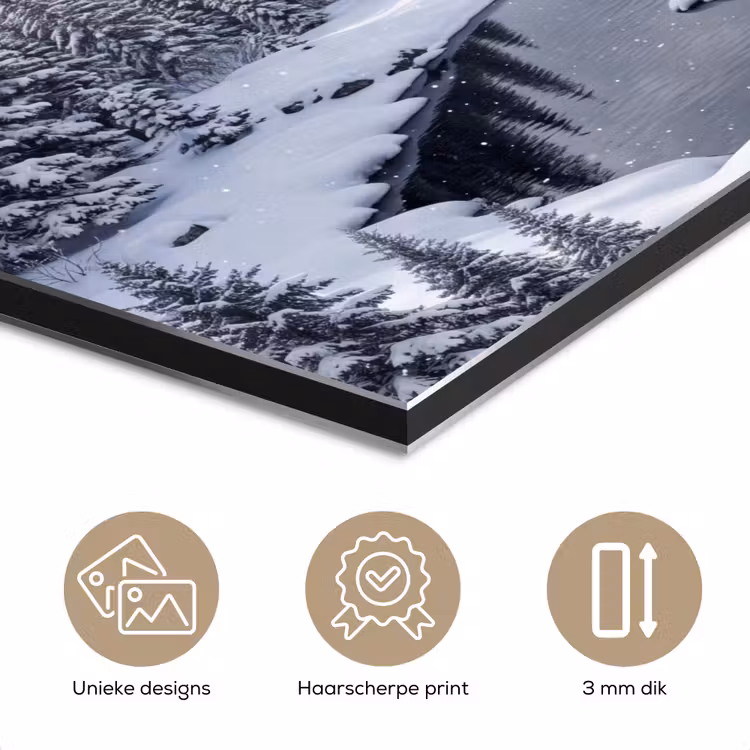 Aluminium schilderij - Sneeuwlandschap - Bergen - Rivier - Winter — 7