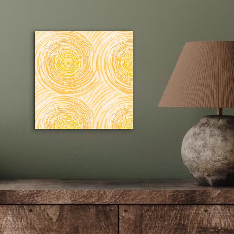 Aluminium schilderij - Cirkels - Abstract - Artistiek - Geel — 3