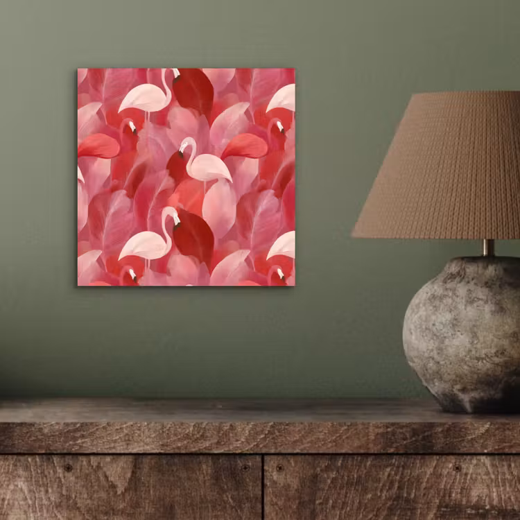 Aluminium schilderij - Flamingo - Botanisch - Elegant - Roze - Rood — 3