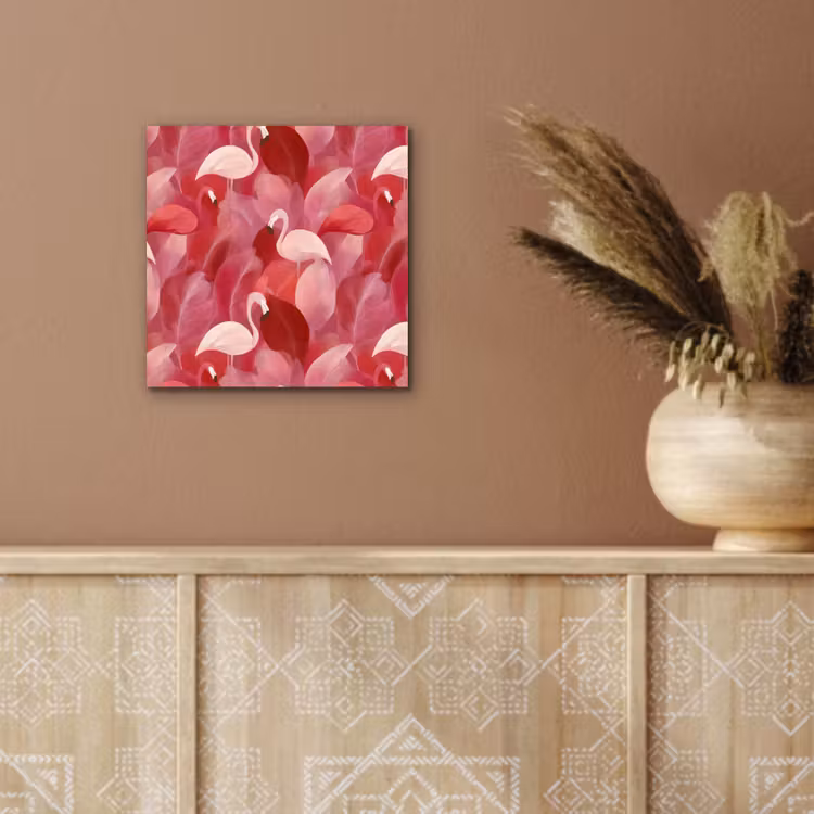 Aluminium schilderij - Flamingo - Botanisch - Elegant - Roze - Rood — 5