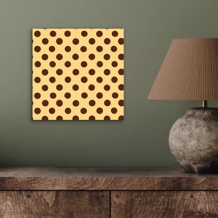 Aluminium schilderij - Polka Dot - Stippen - Retro - Geel - Bruin — 3