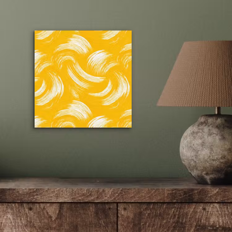 Aluminium schilderij - Verfstreken - Abstract - Dynamisch - Geel — 3