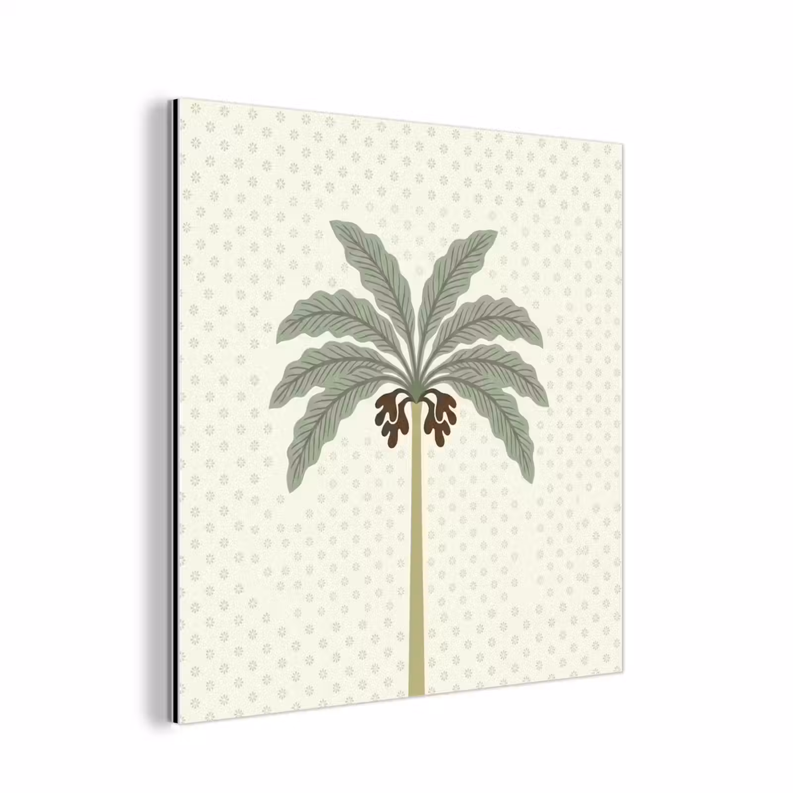 Aluminium schilderij - Boom - Bladeren - Groen - Decoratief - Beige — 1