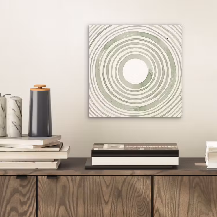 Aluminium schilderij - Abstractie - Cirkels - Waterverf - Groen - Modern — 2