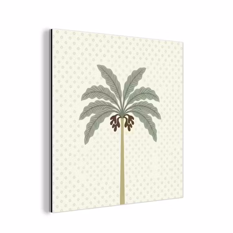 Aluminium schilderij - Boom - Bladeren - Groen - Decoratief - Beige — 1