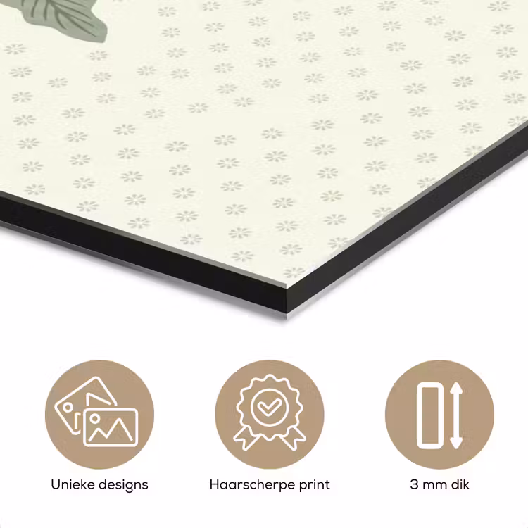 Aluminium schilderij - Boom - Bladeren - Groen - Decoratief - Beige — 7