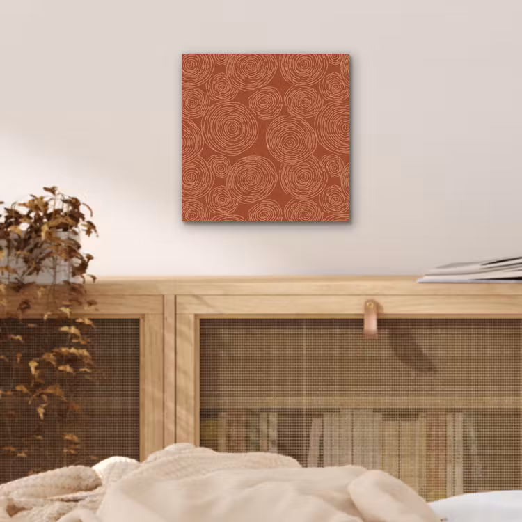 Aluminium schilderij - Cirkels - Abstract - Artistiek - Terracotta — 4
