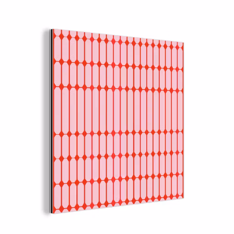 Aluminium schilderij - Geometrisch - Minimalistisch - Rood - Roze — 1