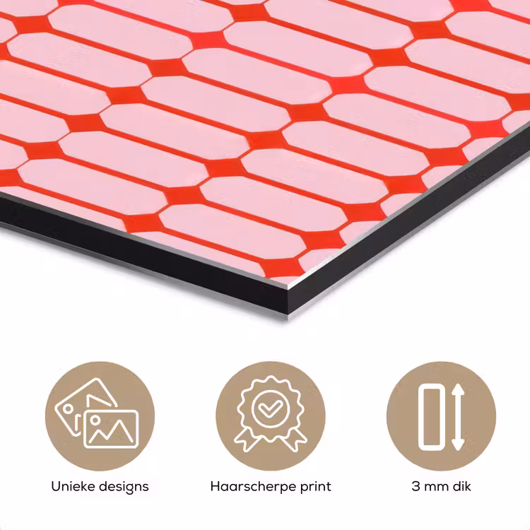 Aluminium schilderij - Geometrisch - Minimalistisch - Rood - Roze — 7