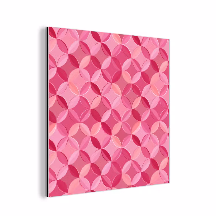 Aluminium schilderij - Geometrisch - Mozaïek - Modern - Roze — 1