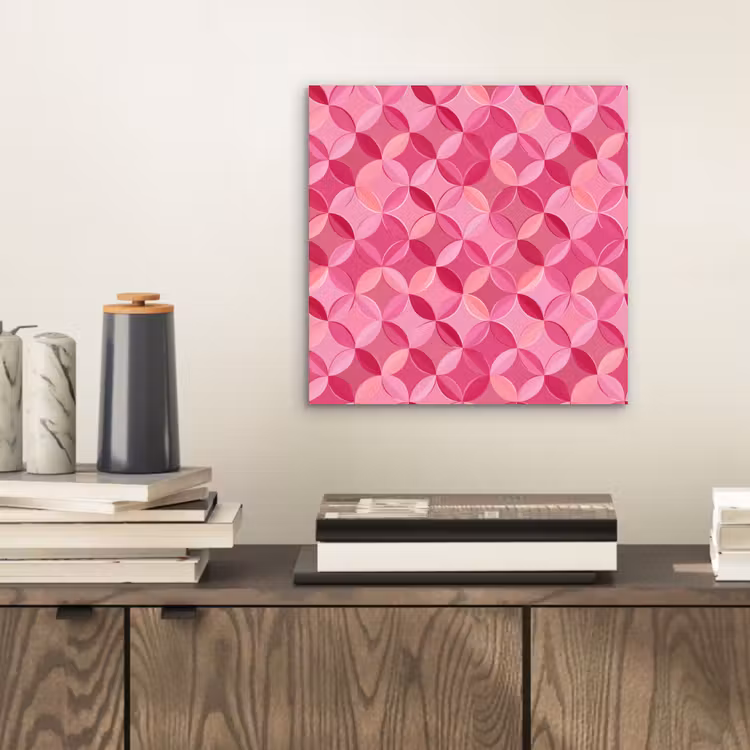Aluminium schilderij - Geometrisch - Mozaïek - Modern - Roze — 2