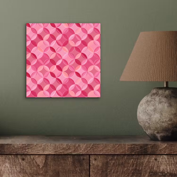 Aluminium schilderij - Geometrisch - Mozaïek - Modern - Roze — 3