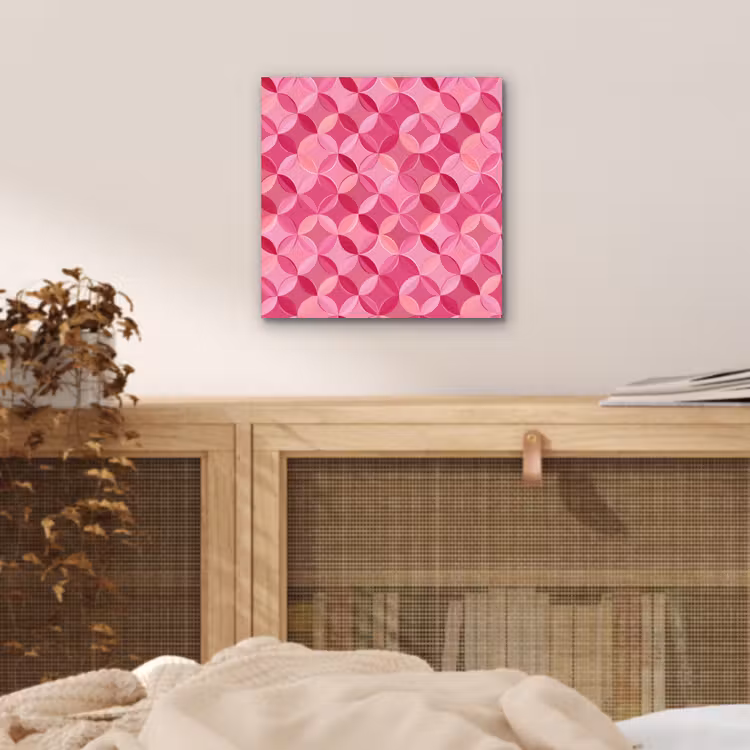 Aluminium schilderij - Geometrisch - Mozaïek - Modern - Roze — 4