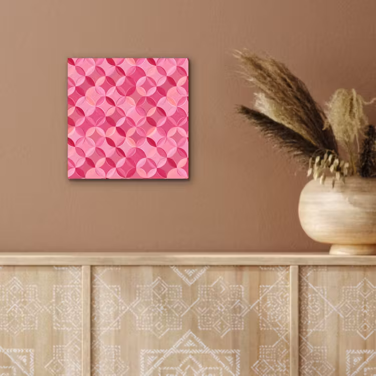 Aluminium schilderij - Geometrisch - Mozaïek - Modern - Roze — 5