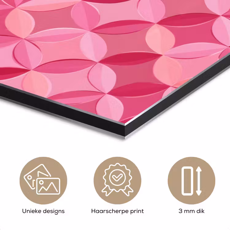 Aluminium schilderij - Geometrisch - Mozaïek - Modern - Roze — 7