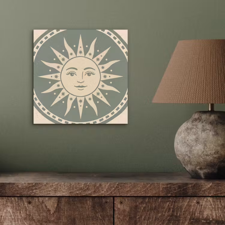 Aluminium schilderij - Zon - Sterren - Astrologie - Vintage - Groen — 3