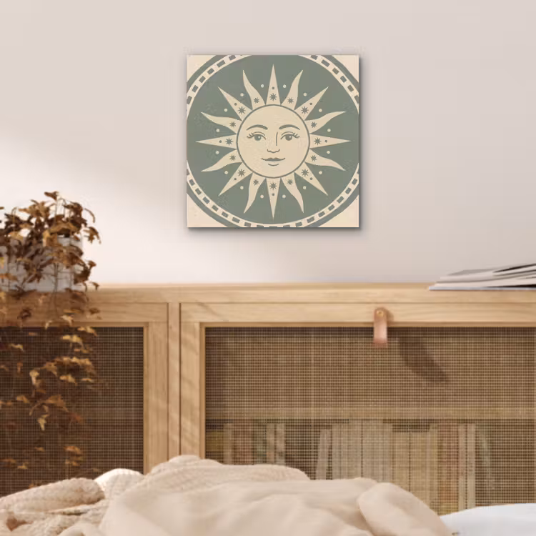Aluminium schilderij - Zon - Sterren - Astrologie - Vintage - Groen — 4