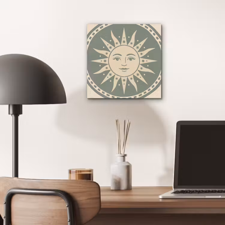 Aluminium schilderij - Zon - Sterren - Astrologie - Vintage - Groen — 6