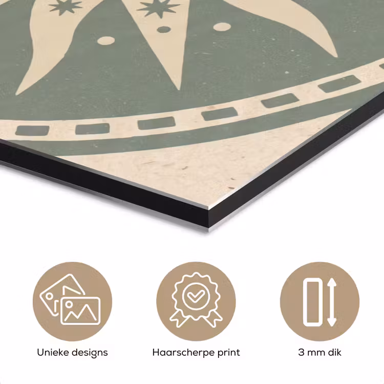 Aluminium schilderij - Zon - Sterren - Astrologie - Vintage - Groen — 7