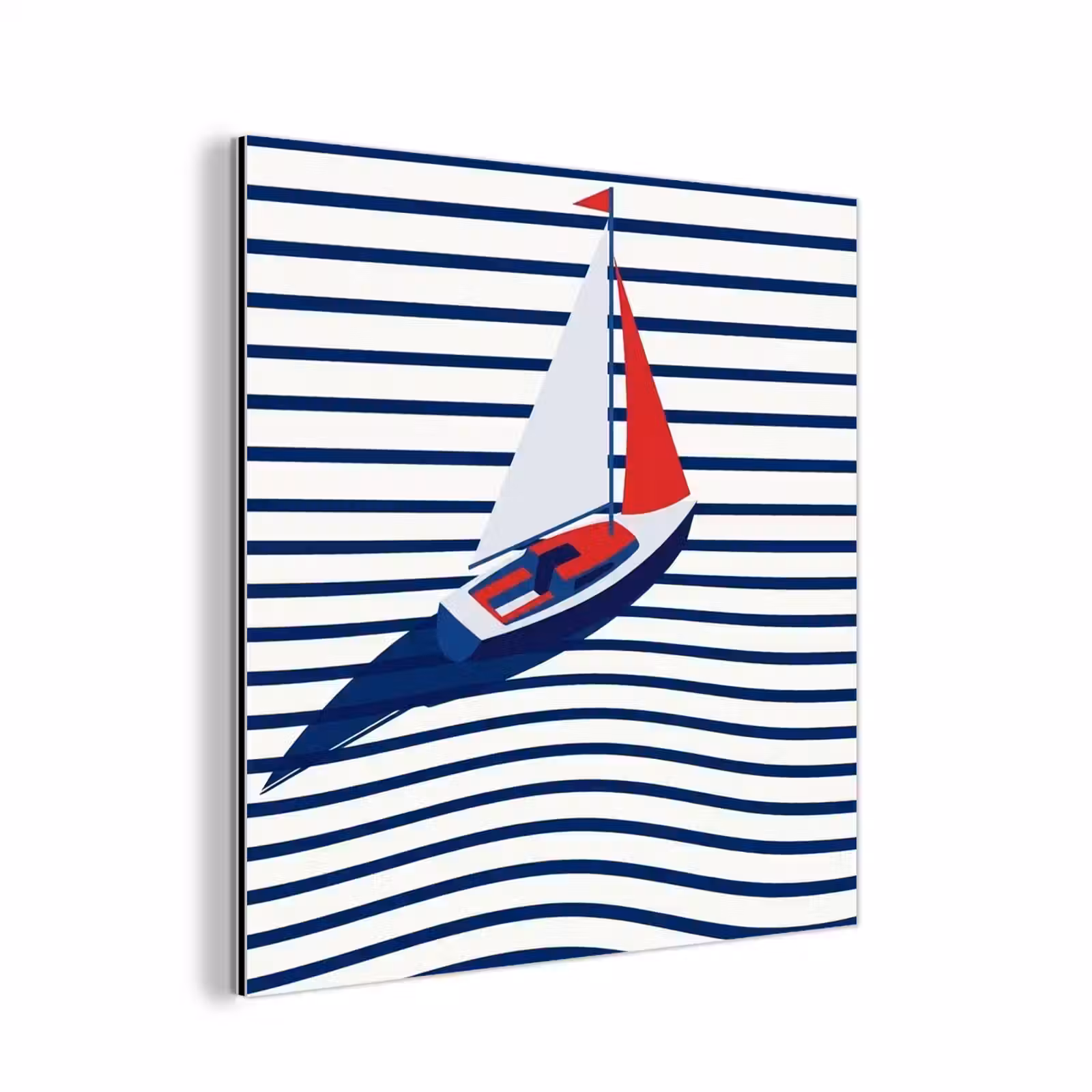 Aluminium schilderij - Boot - Water - Abstract - Blauw — 1