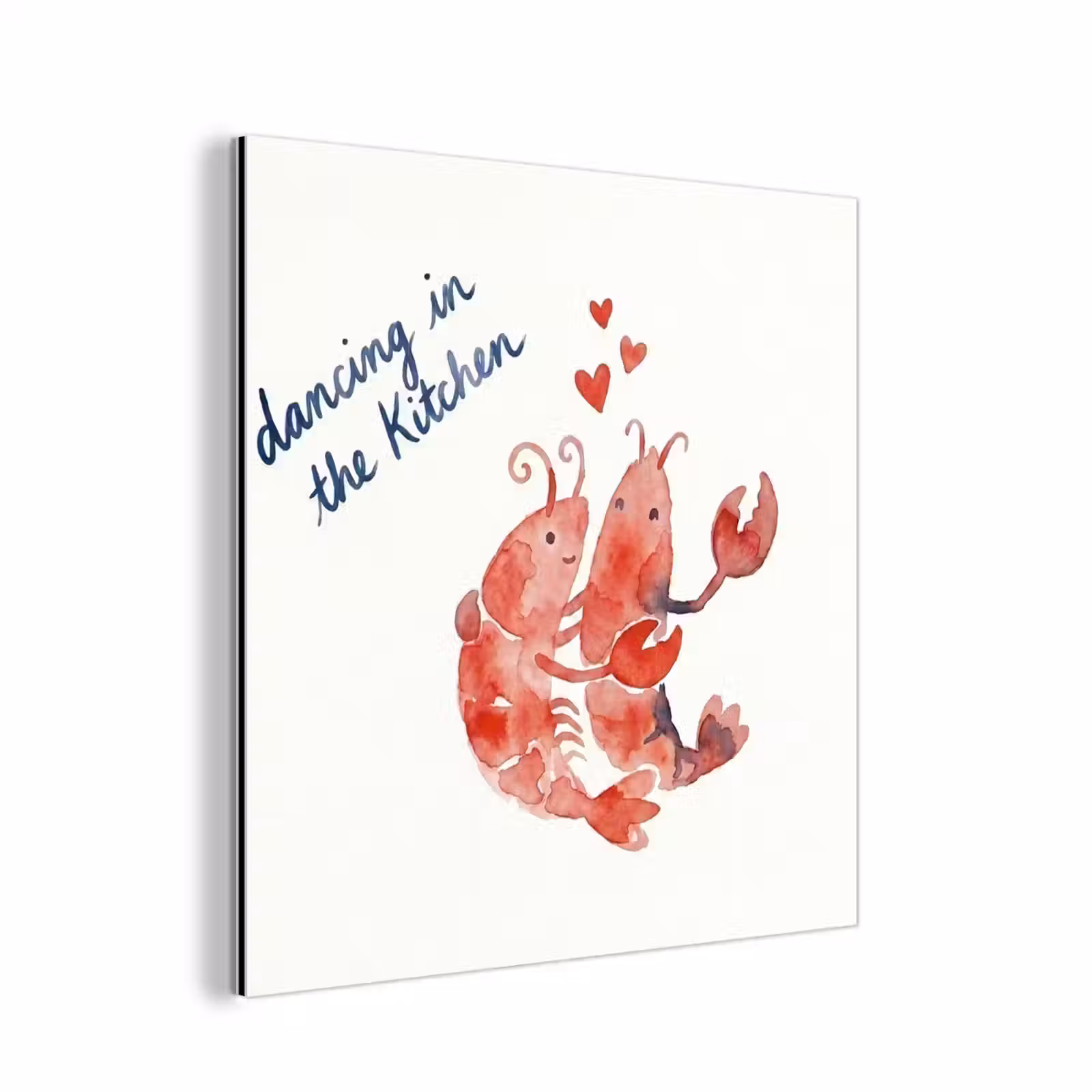 Aluminium schilderij - Dier - Dans - Liefde - Waterverf - Rood — 1