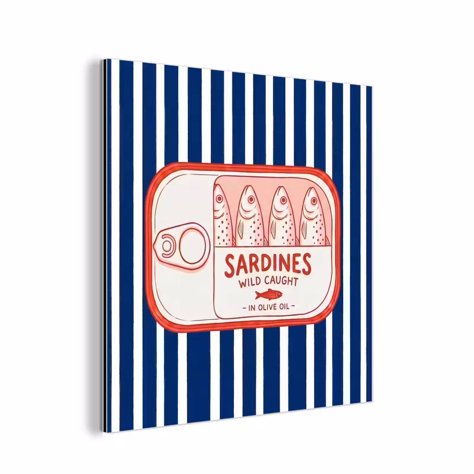 Aluminium schilderij - Eten - Vis - Blik - Illustratie - Rood — 1